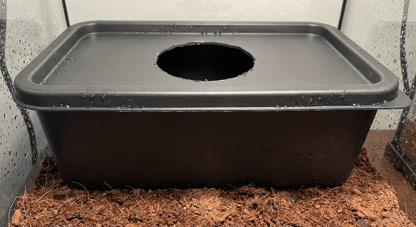 Mokra kryjówka w terrarium – dlaczego jest kluczowa dla gadów i jak ją wykonać?