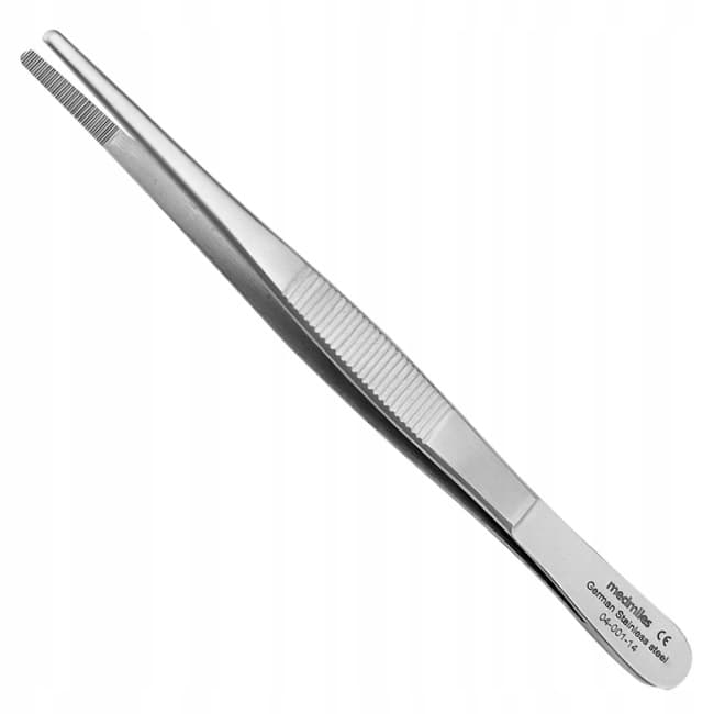 Pęseta pinceta anatomiczna stalowa prosta wąska 30 cm