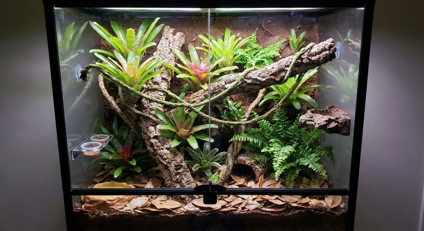 Gekon orzęsiony w terrarium
