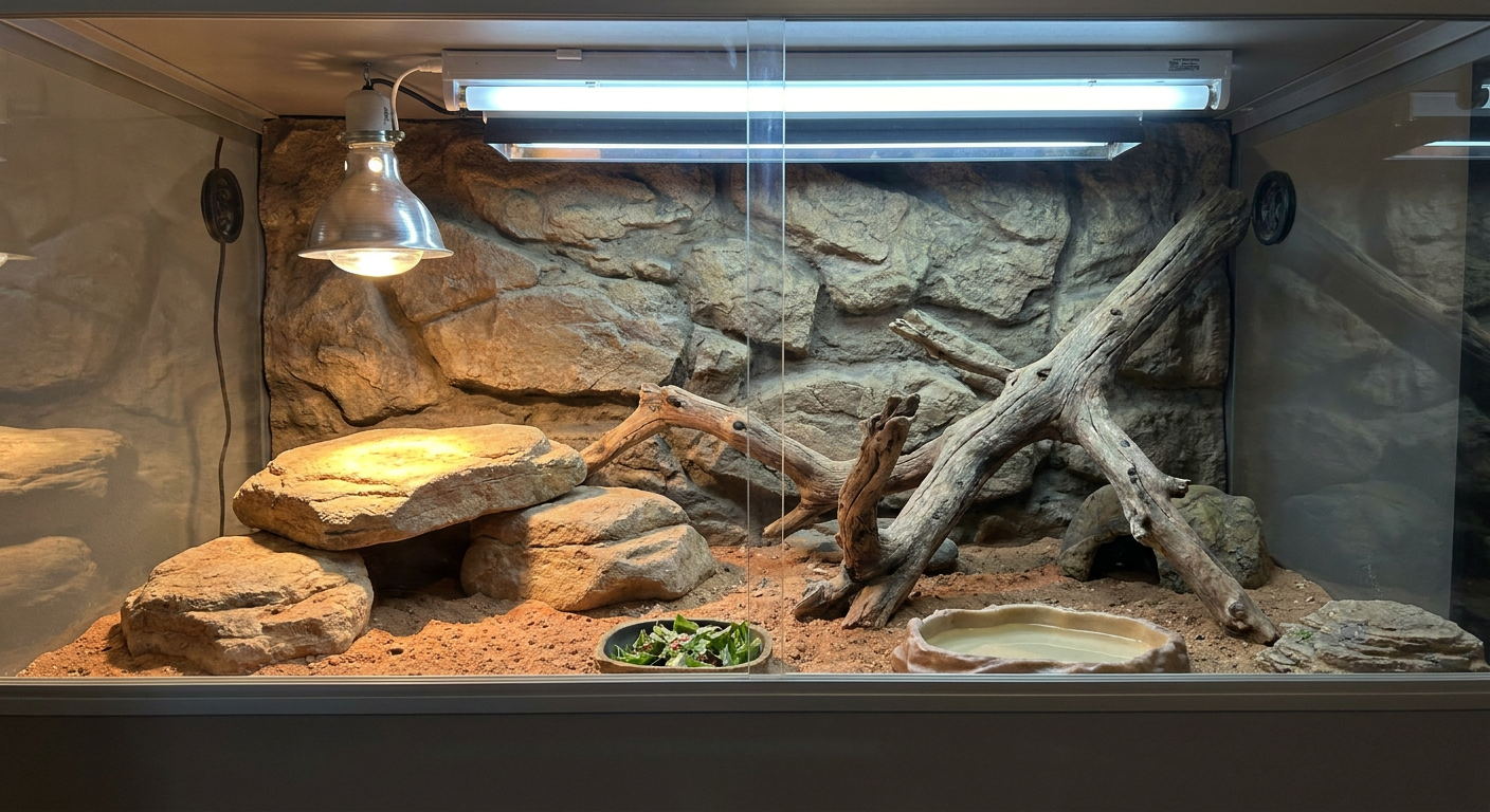 Agama brodata w terrarium